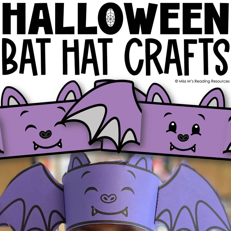Halloween Bat Hat Crafts by Miss M's Reading Resources