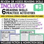 Spring Activities Reading Comprehension Passages and Questions 4th 5th Grade