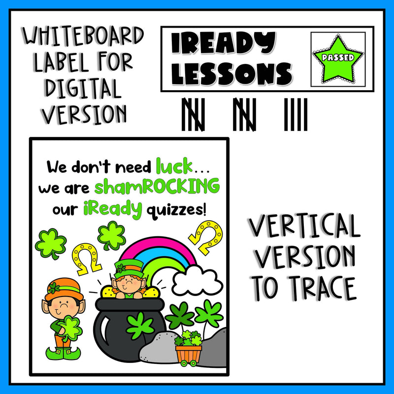 iReady Incentive Chart - Digital and Poster Version - St. Patrick's | Printable and Digital Classroom Resource | Fun in Elementary