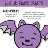Halloween Craft Bat Math Bulletin Board | 2D Shapes Math Centers