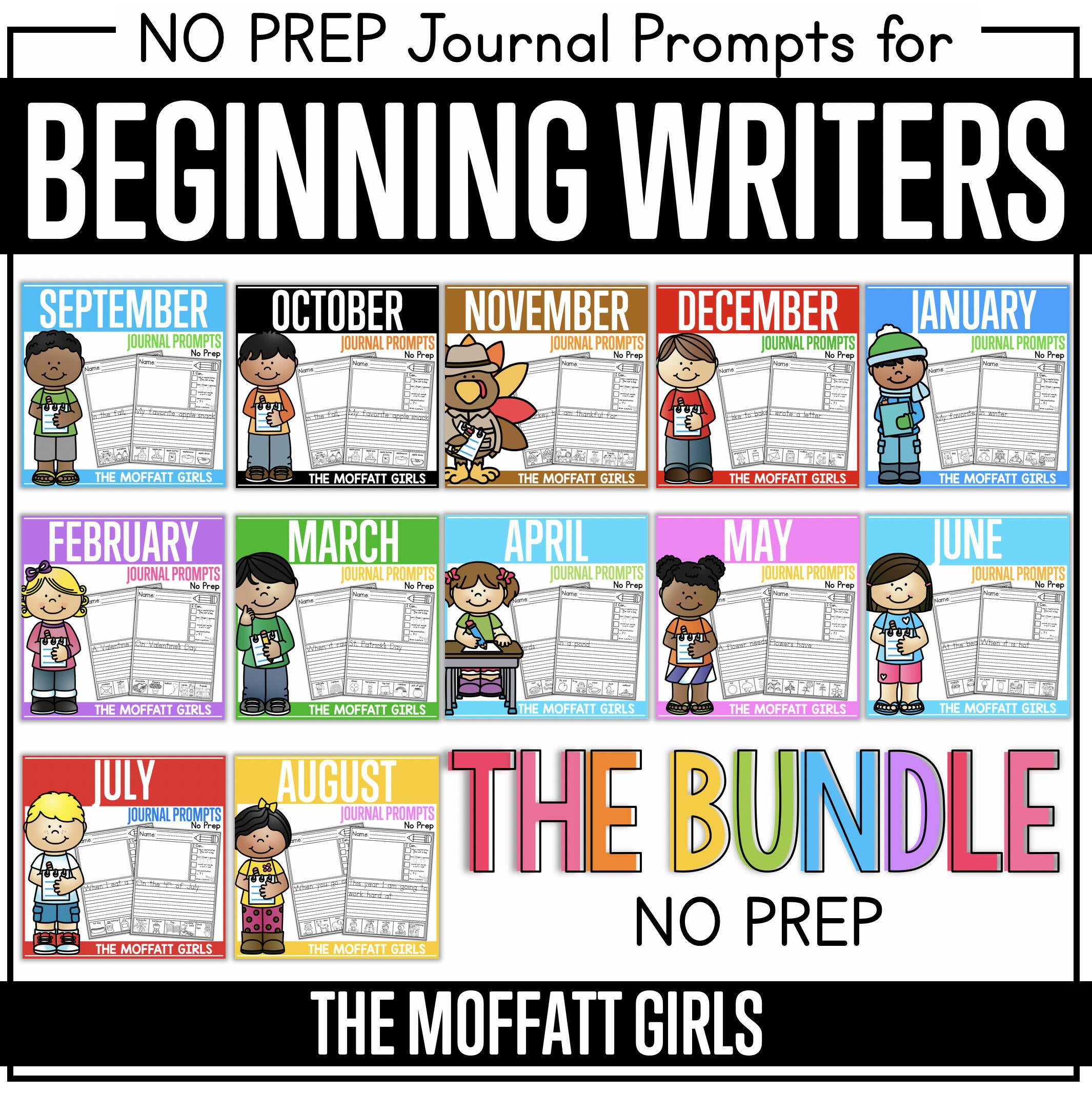 25 “All About Me” Journaling Prompts For Kids (On NO-PREP Journaling Paper)