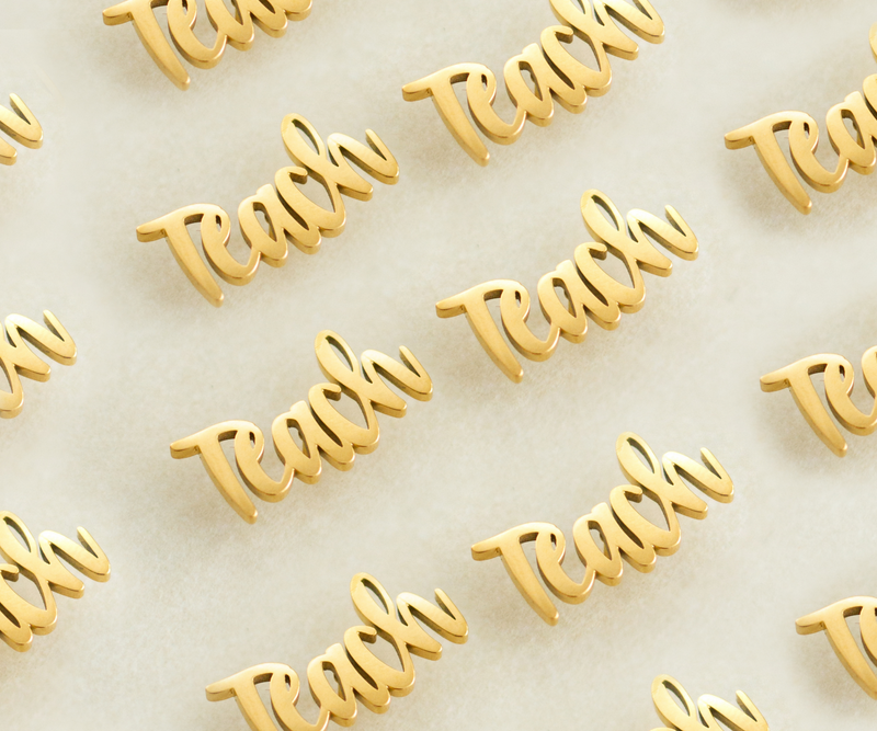Teach Gold Stud Earrings | Earrings | Teacher Noire