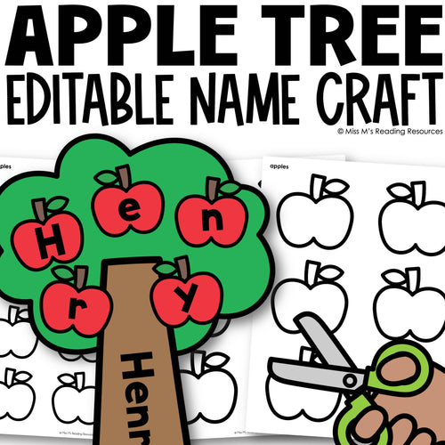 Apple Tree Editable Name Craft by Miss M's Reading Resources
