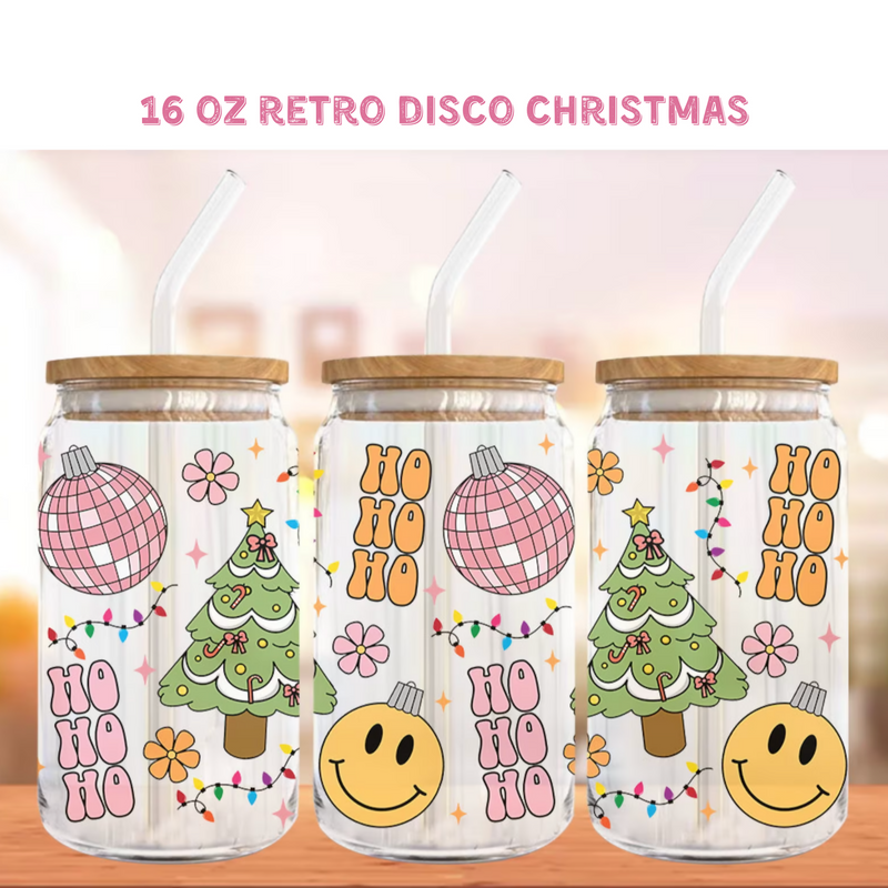 Ho Ho Ho Retro Disco Christmas | Glass Can | Crafting by Mayra | Hey, TEACH!