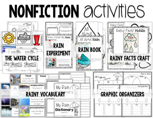 All About Rain Activities - Rain Unit - Water Cycle