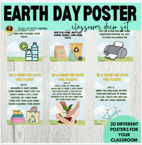 Earth Day Poster Classroom Decor Set by Tales of Patty Pepper