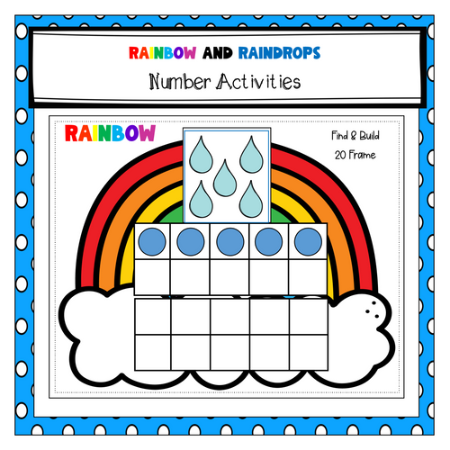 Prek & Kinder Raindrops & Rainbows Number Activities | Printable Classroom Resource | Little Journeys in PreK and K