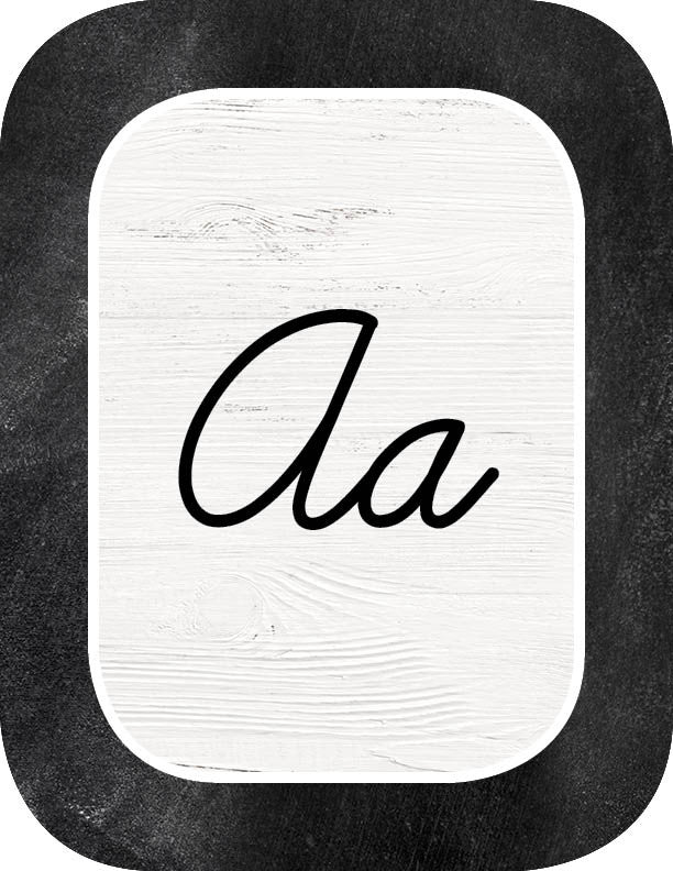 Cursive Alphabet Cards | Industrial Chic | Schoolgirl Style | UPRINT