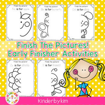 Finish the Pictures Early Finisher Activities by KinderbyKim