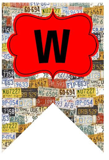 Welcome Banner License Plates Road Trip by UPRINT