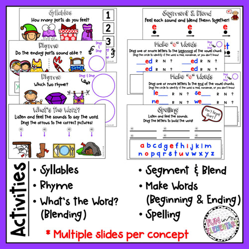 Short E - Drag & Drop Activity Slides | Printable Classroom Resource | Fun in Elementary