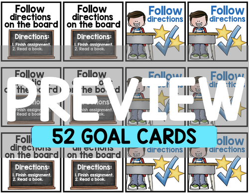 Goal Cards | Printable Classroom Resource | Miss West Best