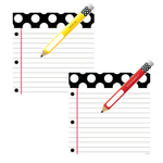  Black, White and Stylish Brights Notebook Paper and Pencils Cut-Outs by UPRINT
