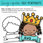 Back to School Bulletin Board the King and Queen of Kindergarten Self Portraits