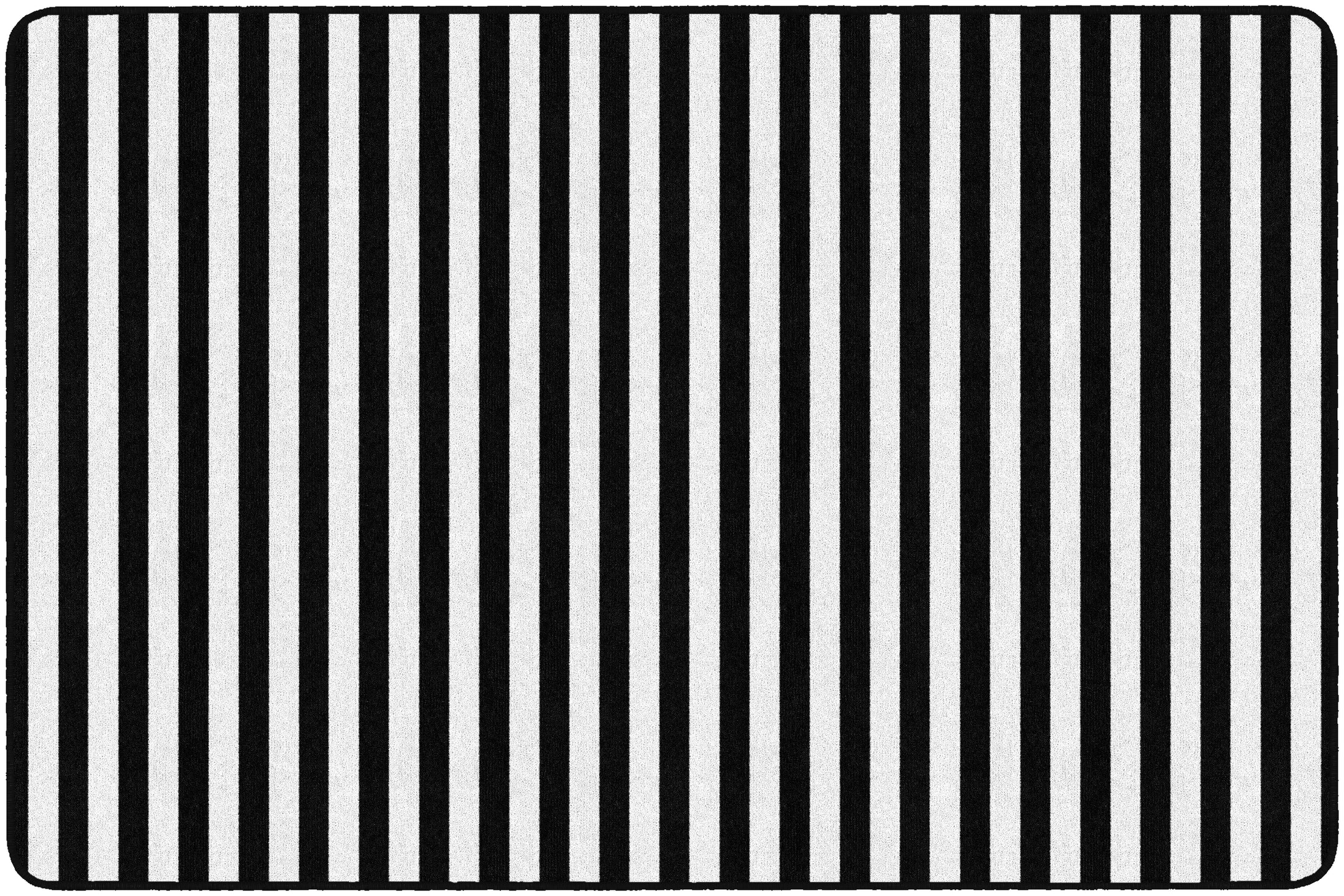 Black and White Stripe Classroom Rug by Flagship