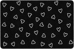 White Hearts on Black Classroom Rug by Flagship