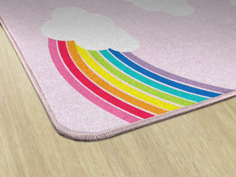 Schoolgirl Style - Hello Sunshine Whimsical Rainbow Pink Area Rug