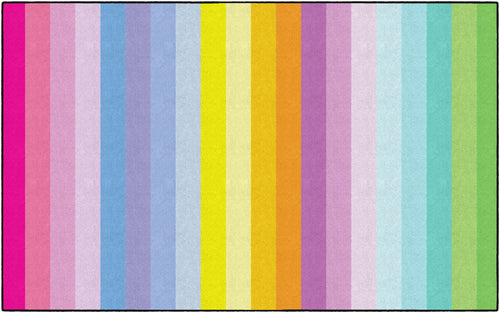 Vertical Rainbow Stripes Classroom Rug by Flagship