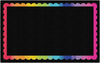 Rainbow Scallop Border on Black Classroom Rug by Flagship