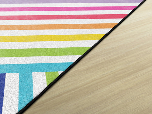 Crisscross Rainbow Area Rug | Classroom rug