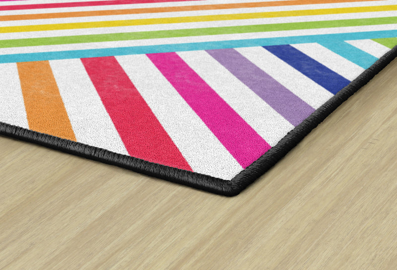 Crisscross Rainbow Area Rug | Classroom rug