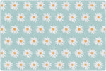 White Daisies on Blue Classroom Rug by Flagship