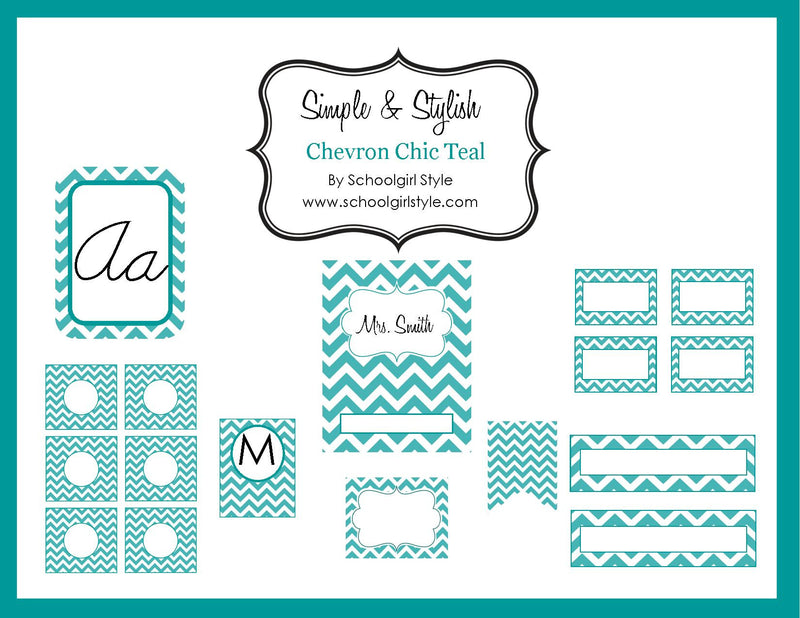 Simple and Stylish Chevron Chic Teal | Full Printable Classroom Decor – Schoolgirl Style simple-and-stylish-chevron-chic-teal-full-printable-classroom-decor-schoolgirl-style