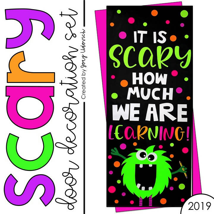 Scary Monster Printable Door Decorations Set by Joey Udovich