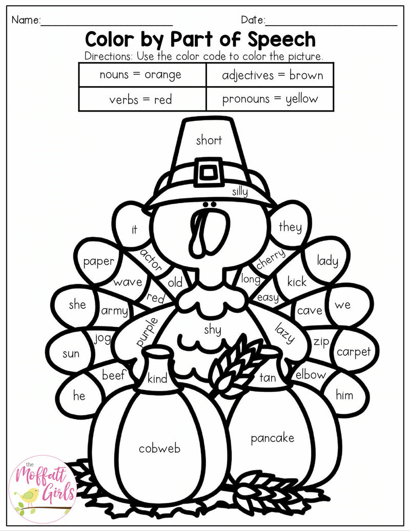 3rd Grade November NO PREP Packet | Printable Classroom Resource | The Moffatt Girls