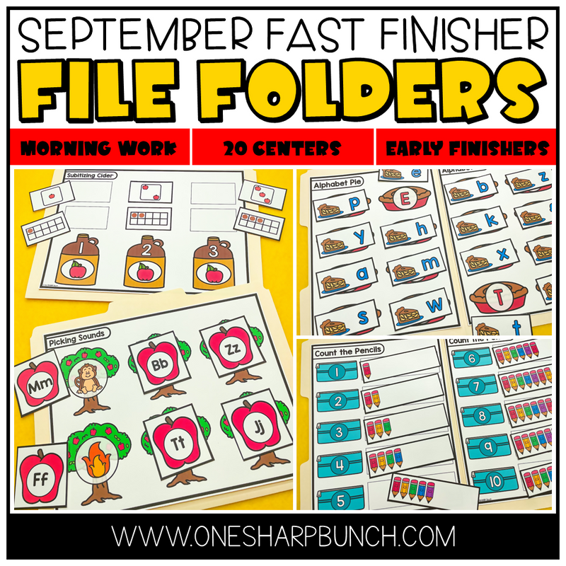 September Fast Finishers File Folders by One Sharp Bunch