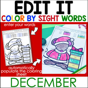 Editable Color By Sight Word | Printable Classroom Resource | Differentiated Kindergarten