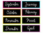 Neon Pop - Calendar Set (Home Printer Version) {UPRINT}