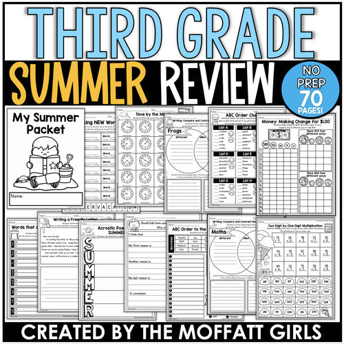 3rd Grade Summer Review No Prep by The Moffatt Girls