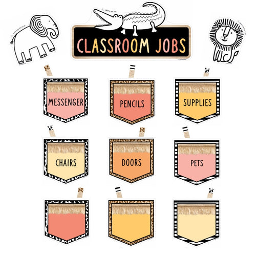 Simply Safari Classroom Jobs Bulletin Board Set by UPRINT
