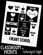 Classroom Prints I Heart School by UPRINT