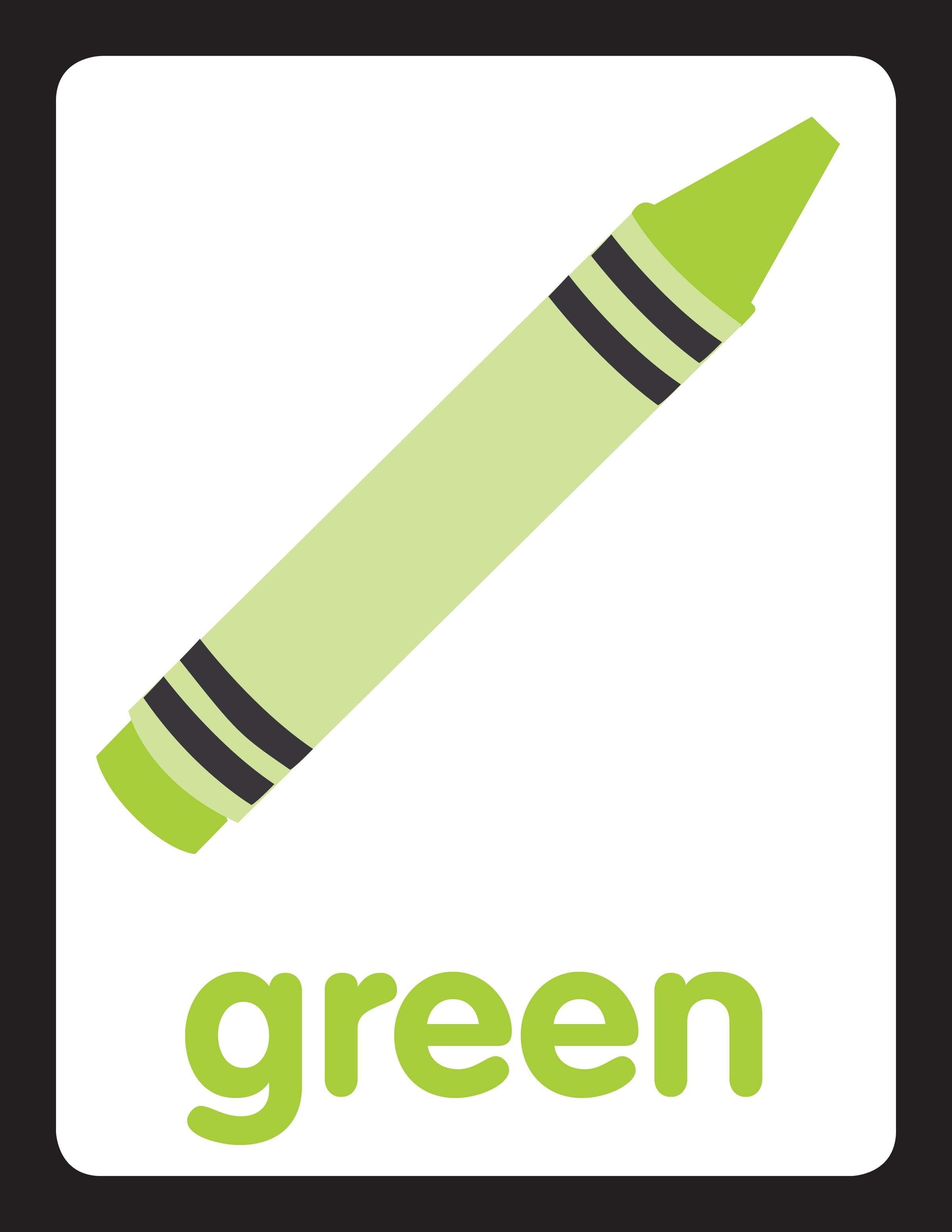 Green Crayon Clipart – Multiple Variations, Color and Black & White Included