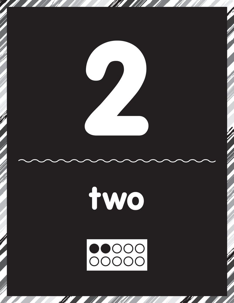 Black and White Number Cards 0-30 | Just Teach  | UPRINT | Schoolgirl Style