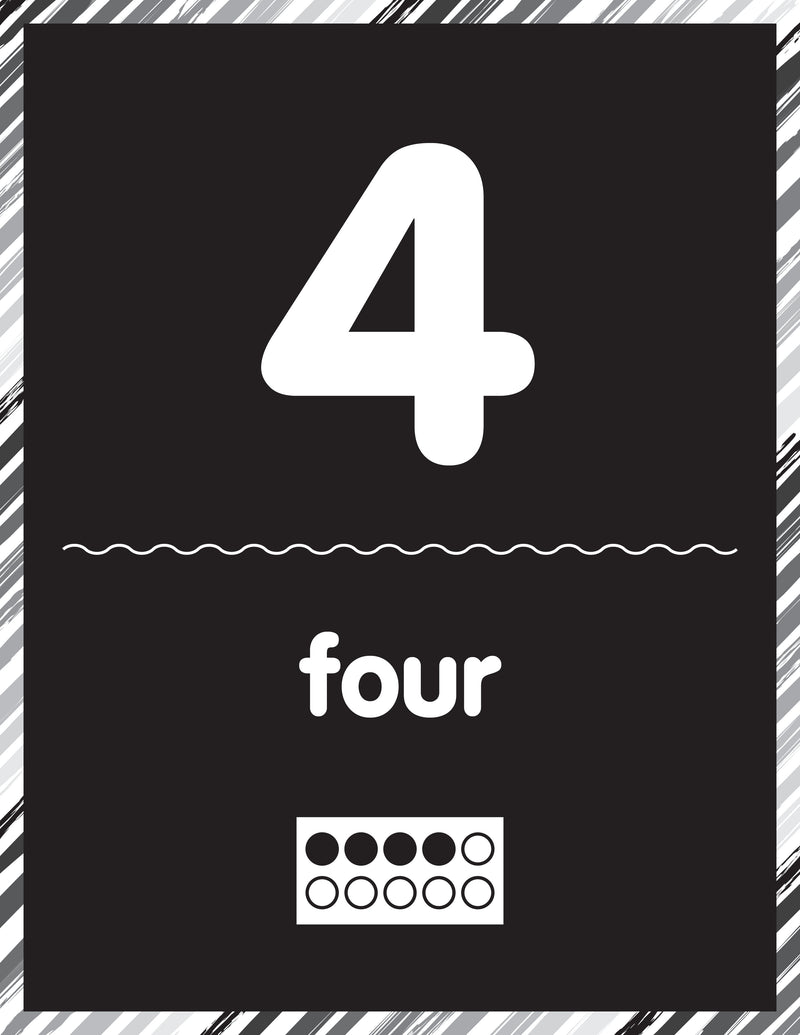 Black and White Number Cards 0-30 | Just Teach  | UPRINT | Schoolgirl Style