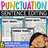 End of Year Punctuation Practice Sentence Editing Summer Coloring Pages