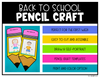 First Day of Back to School Pencil Craft & Writing Activities for Bulletin Board