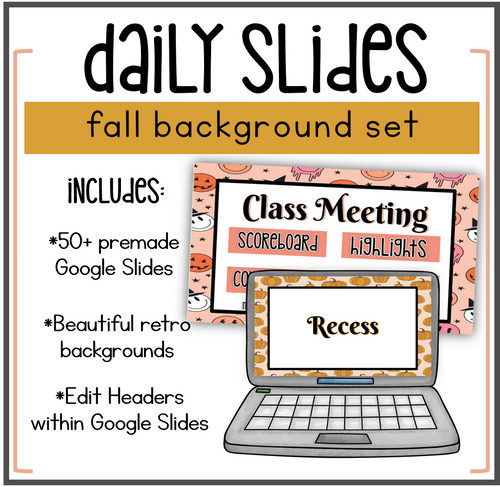 Daily Slides Fall Background Set by Mrs. Munch's Munchkins