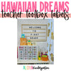 Hawaiian Dreams Teacher Toolbox Labels by Aloha Kindergarten