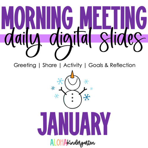 Morning Meeting Digital Slides January by the Aloha Kindergarten
