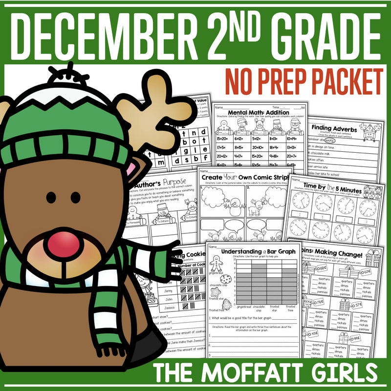 December 2nd Grade No Prep Packet by The Moffatt Girls