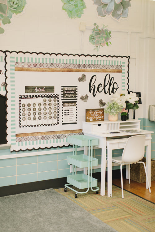 Calendar | Classroom Bulletin Board Set | Simply Stylish | Schoolgirl Style