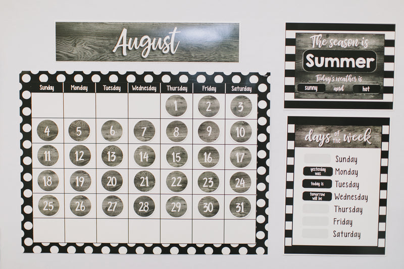 Calendar | Classroom Bulletin Board Set | Simply Stylish | Schoolgirl Style