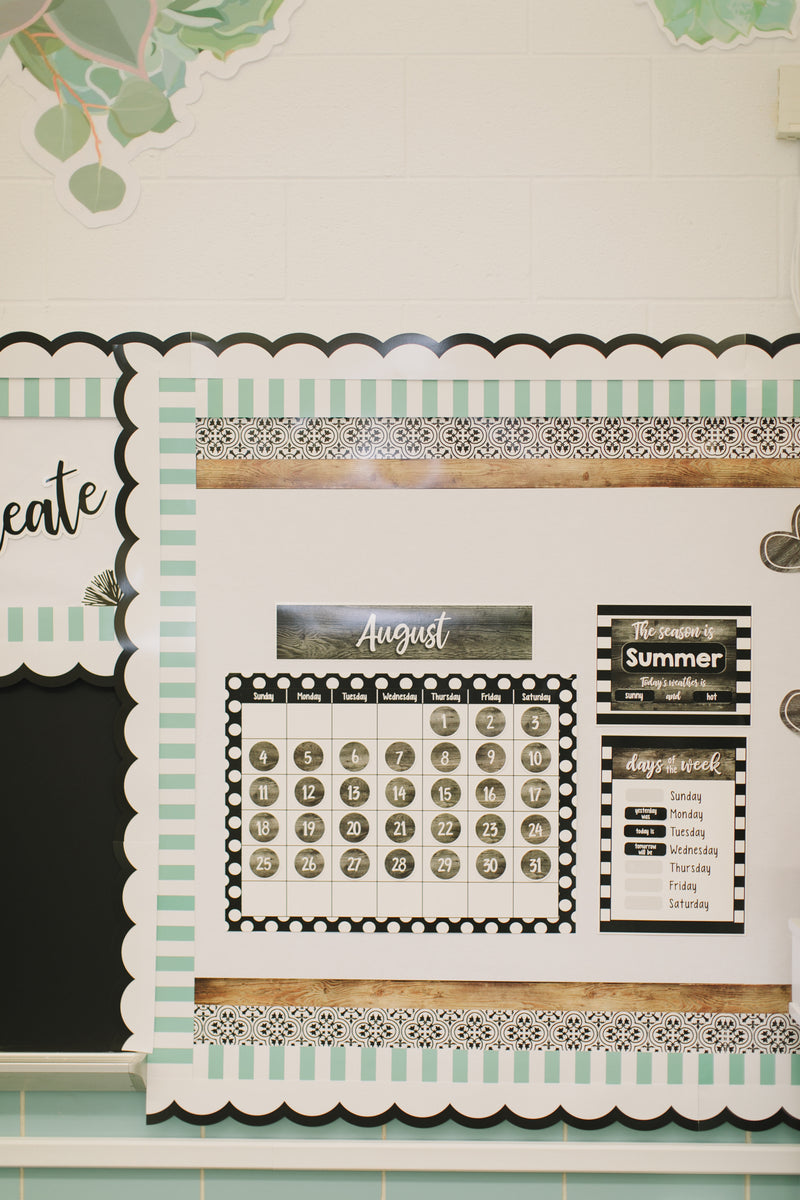 Black and White Tile | Bulletin Board Border | Simply Stylish | Schoolgirl Style