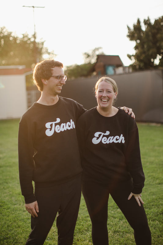 "The one that Chad wore" Schoolgirl Style - Teach Sweatshirt {BLACK} - Puff print