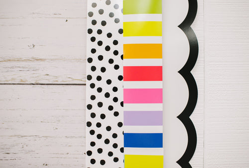 Black, White & Stylish Brights Writing Mini Bulletin Board Set 110492