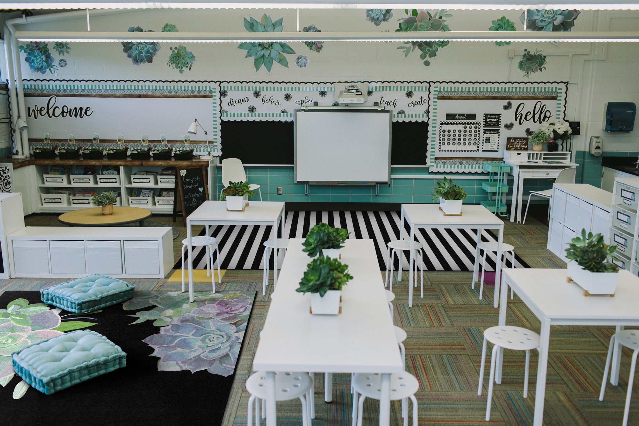 Black and White Stripe | Classroom Rug | Schoolgirl Style